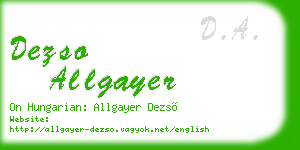 dezso allgayer business card